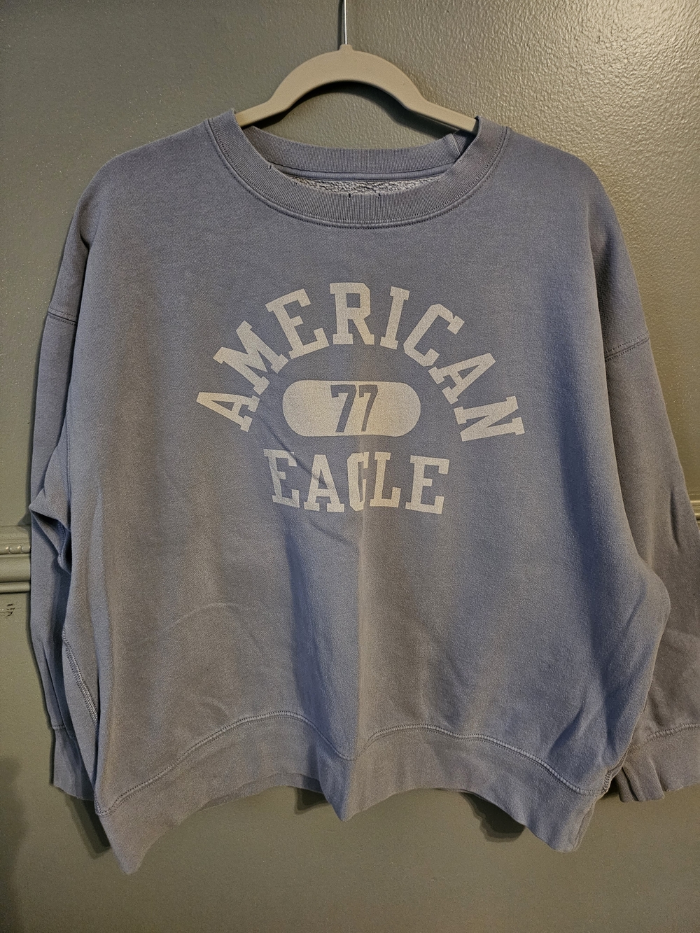 American Eagle Outfitters Lavendar Crewneck Sweatshirt with White Logo